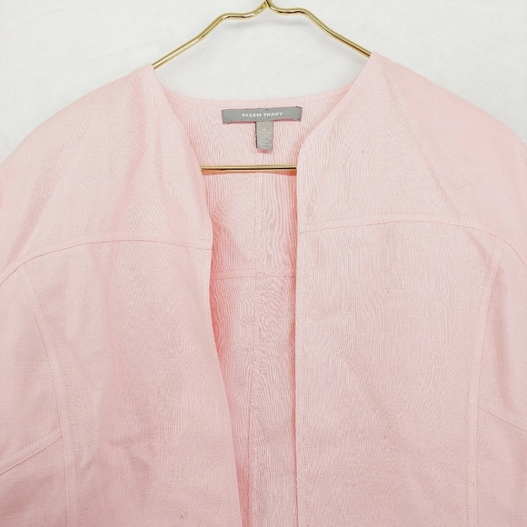 Ellen Tracy Pink Barbiecore Long Sleeve No Button Jacket Blazer P6321 - Picture 2 of 8